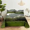 Bedding Sets Green Forest Print Bed Sheet Fashion Design Double Flat Sheet Boys Girls Bed Sheet Set Bed Sheets and Pillowcases
