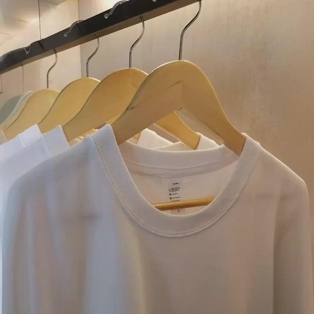 Unisex 200g Japanese Heavyweight Cotton Short-Sleeve T-Shirt - Solid White Blank for Men & Women, Trendy Brand