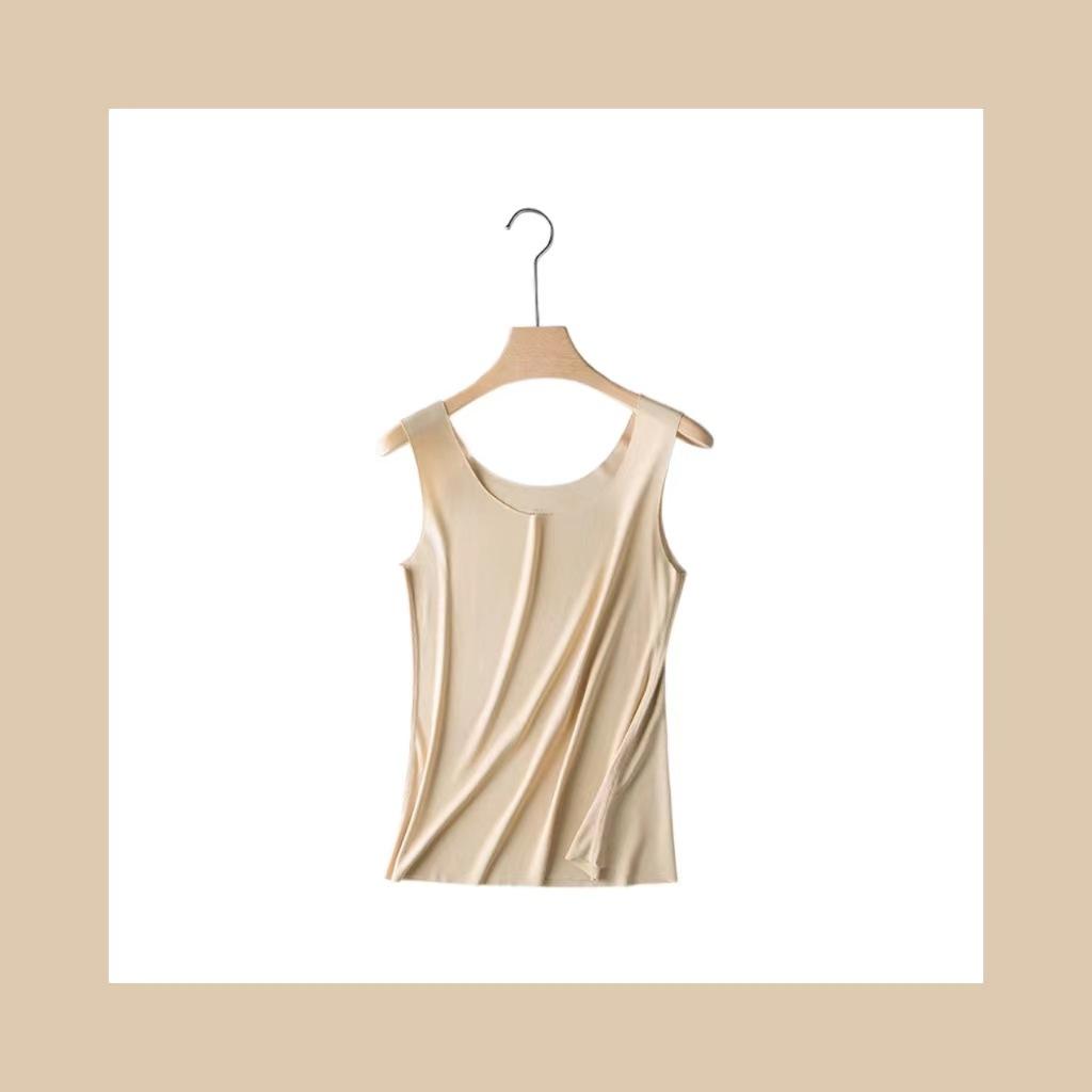 

Summer new women s seamless vest sling wear sports fitness skin-friendly large size breathable bottoming shirt M【recommended 40-50kg】