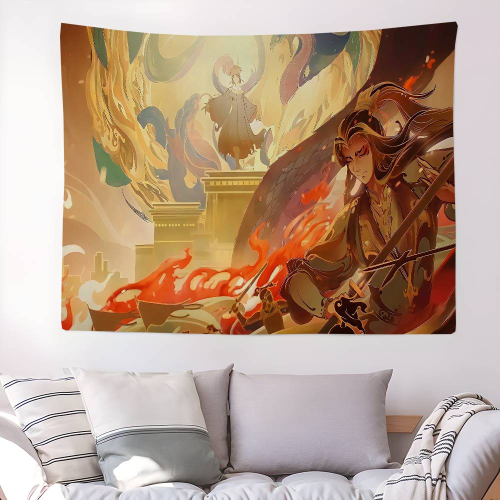 

Tian Guan Ci Fu Printed Large Wall Tapestry Hanging Tarot Hippie Wall Rugs Dorm Home Decor 74x94cm(29x37in)