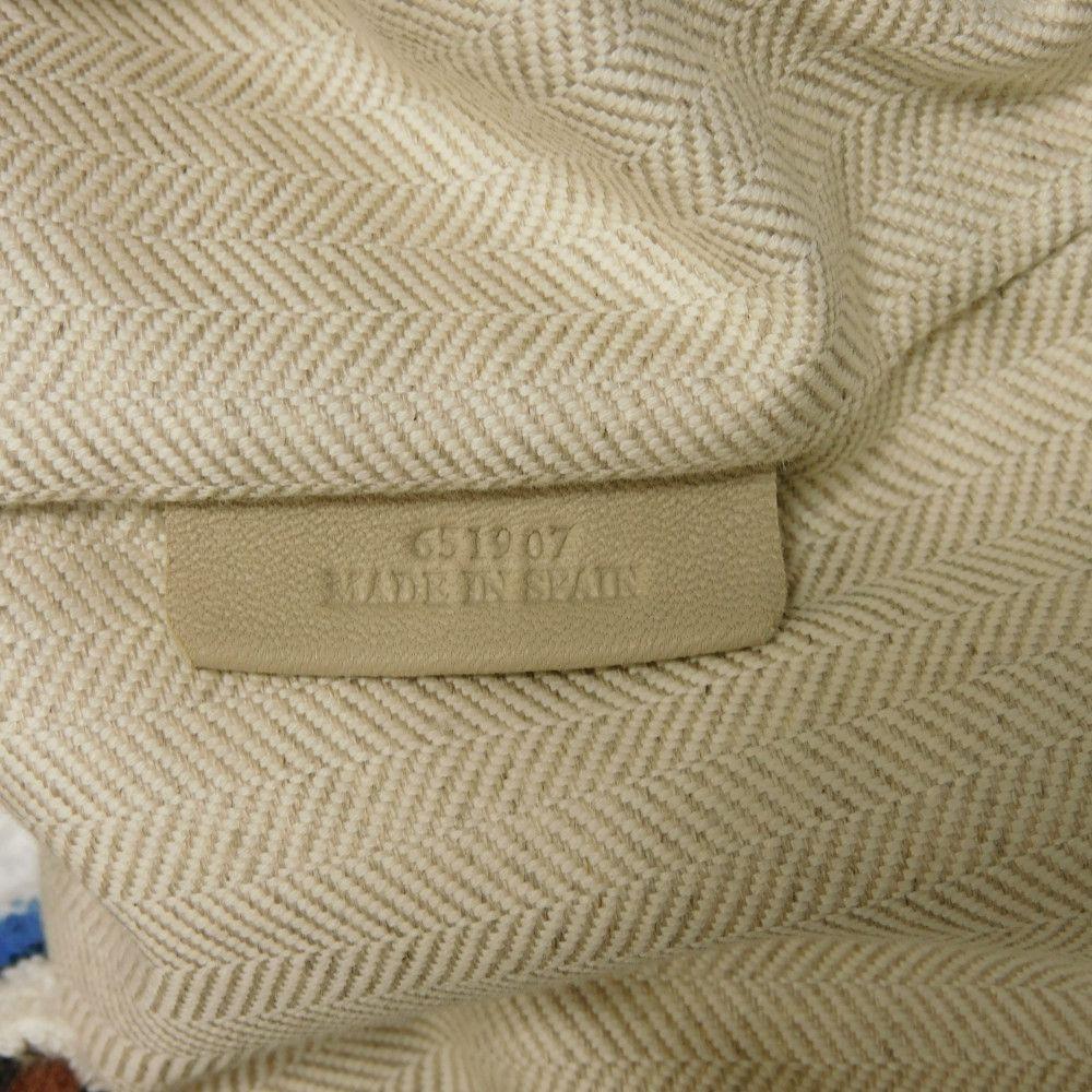 Used 12695 Drawstring Large Bag 7922 Logo Towel Multicolor Calfskin Tan Drawstring Bag Paula's Ibiza Pile White Unisex