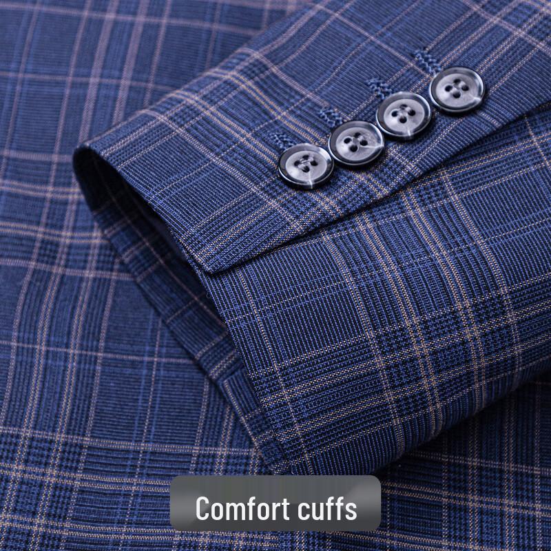 Men's Plaid Stretch Casual Suit Blazer
