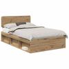 Struttura Letto con Testiera Finitura Rovere Rustico 120 x 200 cm