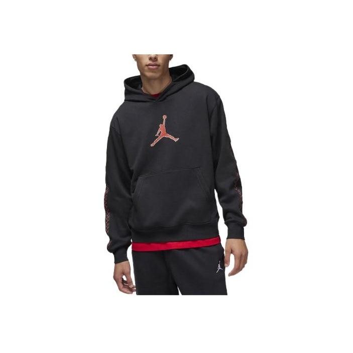 Jordan Flight MVP Logo Patchwork Hoodie Men Hoodies Black FN6352-010