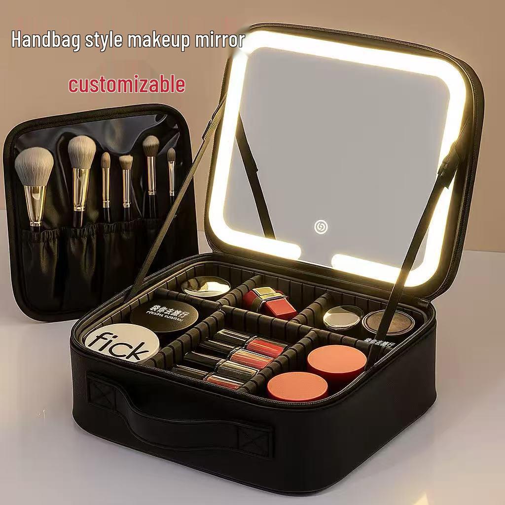 High-End Portable LED Makeup Bag with Large Mirror Capacity