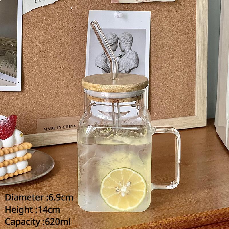 

1 шт. 20 унций Мейсон Банки Чашки с Крышками и Соломинками Стеклянные Чашки с Бамбуковыми Крышками Стакан Для Холодного Кофе С Соломинкой Летние Подарки Для Питьевой Посуды 620ml