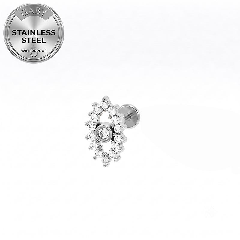 Gatte European Cross 316L Stainless Steel Eye Butterfly Knot Ear & Lip Stud