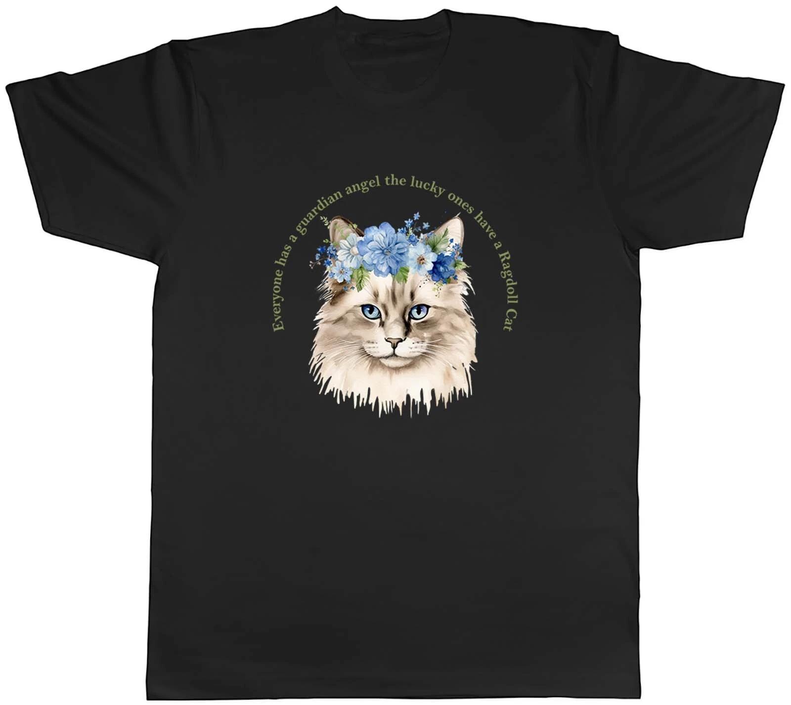 Guardian Angel Mens T-Shirt Lucky Ones have a Ragdoll Cat Tee Gift XL