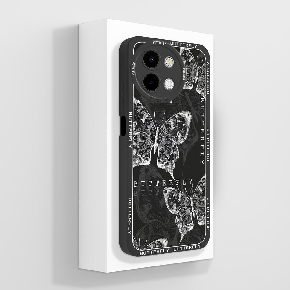 Case For Vivo Y38 Y58 T3X Y200i Y200T 5G Cute Panda Funda Soft Liquid Silicone Camera Protection Back Cover Shockproof Bumper