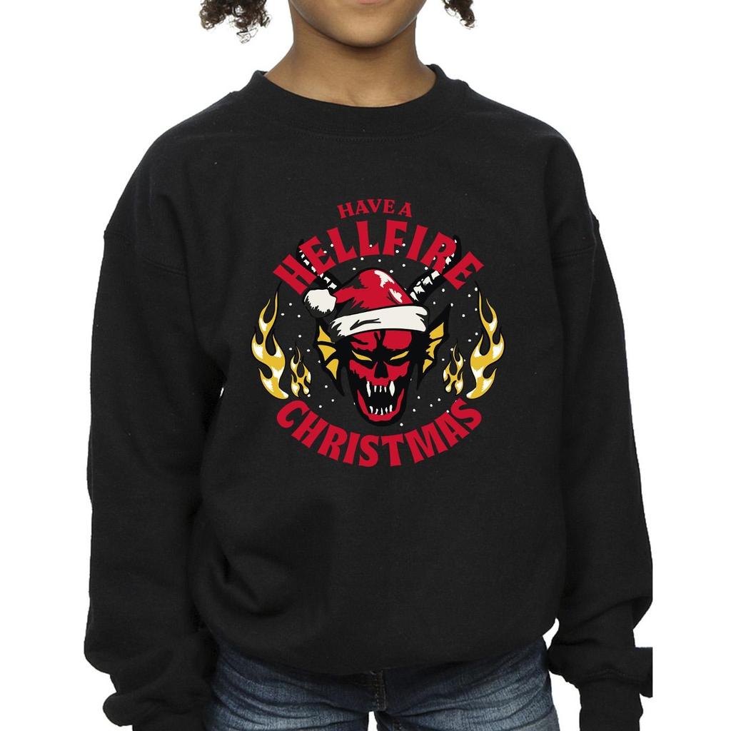 Netflix Girls Stranger Things Hellfire Christmas Sweatshirt