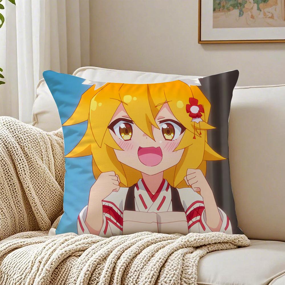 Cute Japanese Anime TThe Helpful Fox Senko San Cushion Cover Pillowcase Antidustmite Living Room Sofa Decor Cushion Room