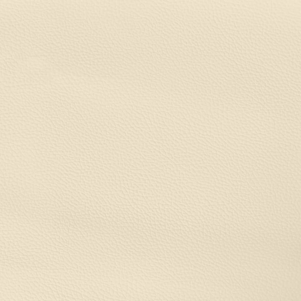Box Spring Bed Frame Cream 120 x 200 cm Faux Leather