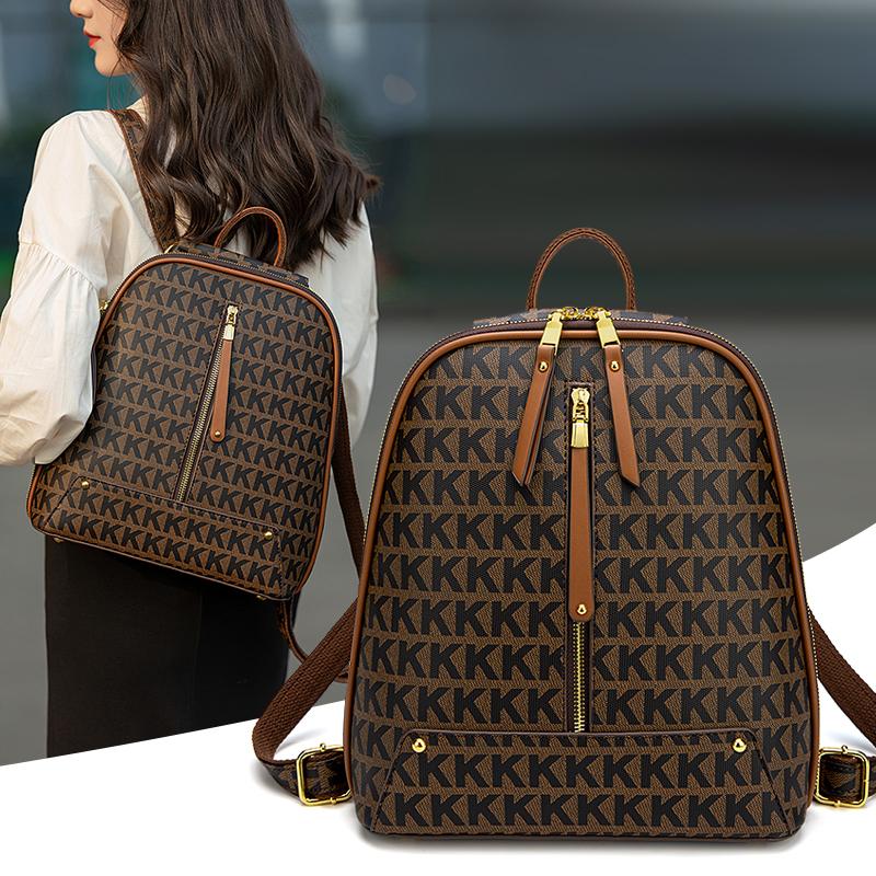 Urban Backpack Bag for Women Fashion Ladies Portable Bags Leather Backbag Luxury Design Aesthetic Printing Words Bagpack Unique