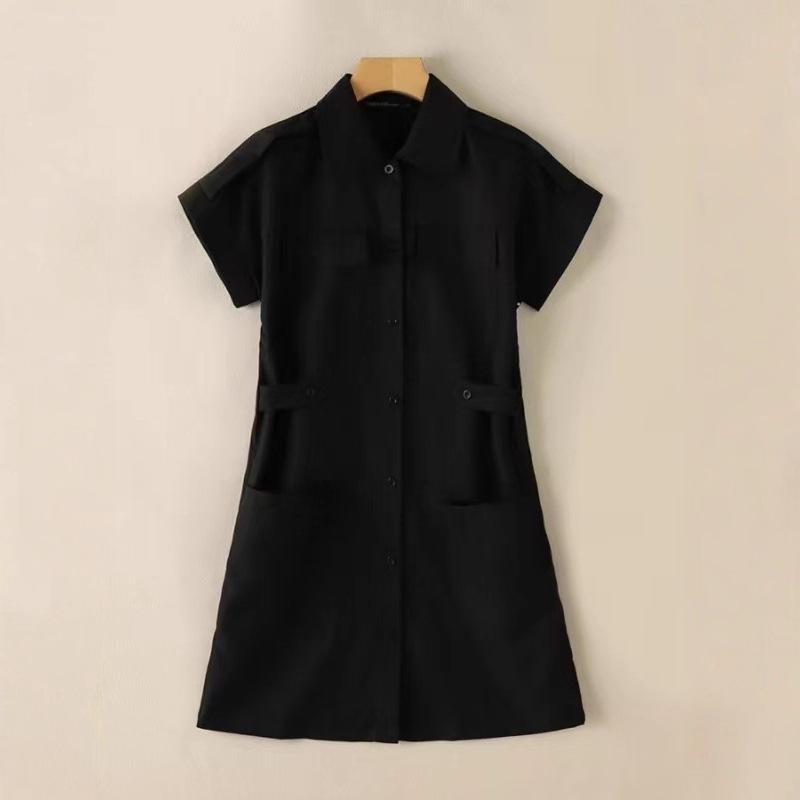 Summer New European and American Simple Tooling Straight Shirt Skirt Design Dress