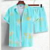Men's 3D Print Hawaiian Shirt & Shorts Set - Casual Beachwear