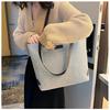 Cotton Linen Casual Tote Bag Large Capacity Handheld Bucket Style For Daily Use