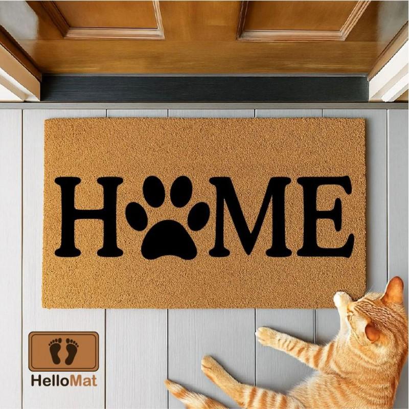 American Minimalist Letter Print Coir-Like Doormat Entryway Outdoor Non-Slip Dirt Trapper Mat
