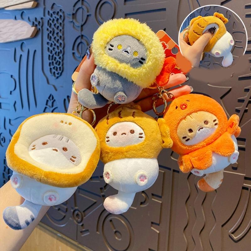 Soft Plush Cats Doll Keychain Lovely Doll Charm Colorful Keychain Accessory Suitable for Girls and Adults Present