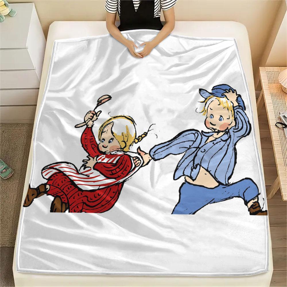 Emil of Lonneberga Art Printed Flannel Blanket, soft throw for bedroom sofa, washable, fan merchandise, great gift.