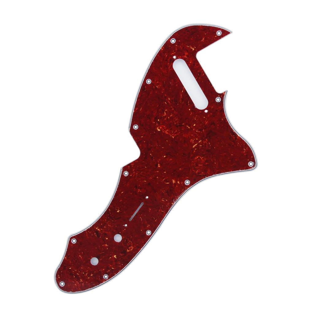 FLEOR 4-Ply Tele RI Style Guitar Pickguard, 12 Threaded Holes for Tele Thinline Guitars, Red Tortoise