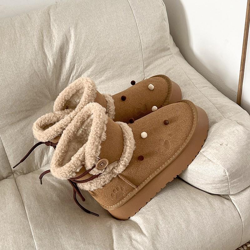 Mazurism new velvet thickened warm snow boots women's autumn and winter casual short boots platform cotton shoes