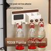 Vintage Style Walnut Bathroom Hair Dryer Shelf - No-Punch Wall-Mounted Holder