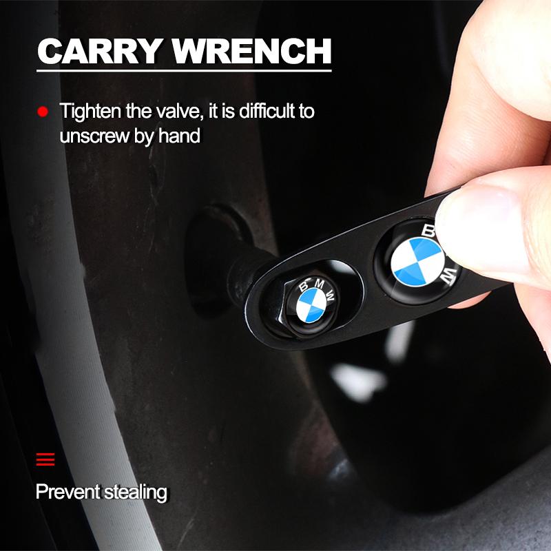 Car Tire Valve Cover With Keychain car Modified Accessories For BMW E60 E46 E39 E38 E90 E36 F30 E30 E31 E34 F10 F20 E87 E92 E91 E53 E70 X1 X5 X3 X6