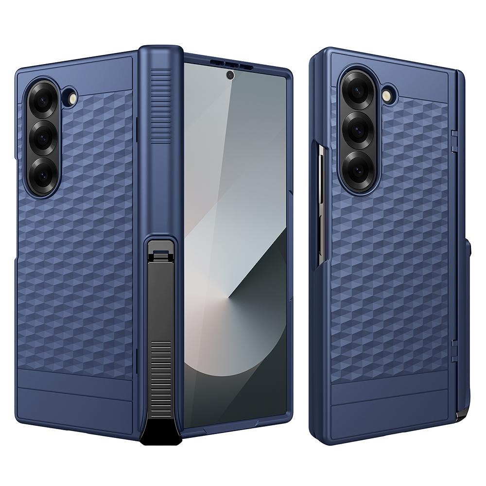 For Samsung Galaxy Z Fold6 5G Case Hinge Kickstand PC Phone Cover with Tempered Glass Film