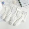 Girls' White Mid-Calf Summer Socks, Thin Japanese JK Style with Lolita Bubble Cuffs
