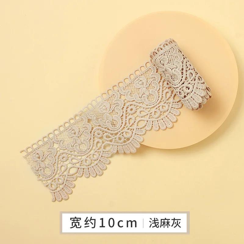 Colorful Hollow Out Floral Embroidered Lace Ribbon DIY Apparel Sewing Fabric 10cm Wide Handmade Crafts Water Soluble Lace Tape