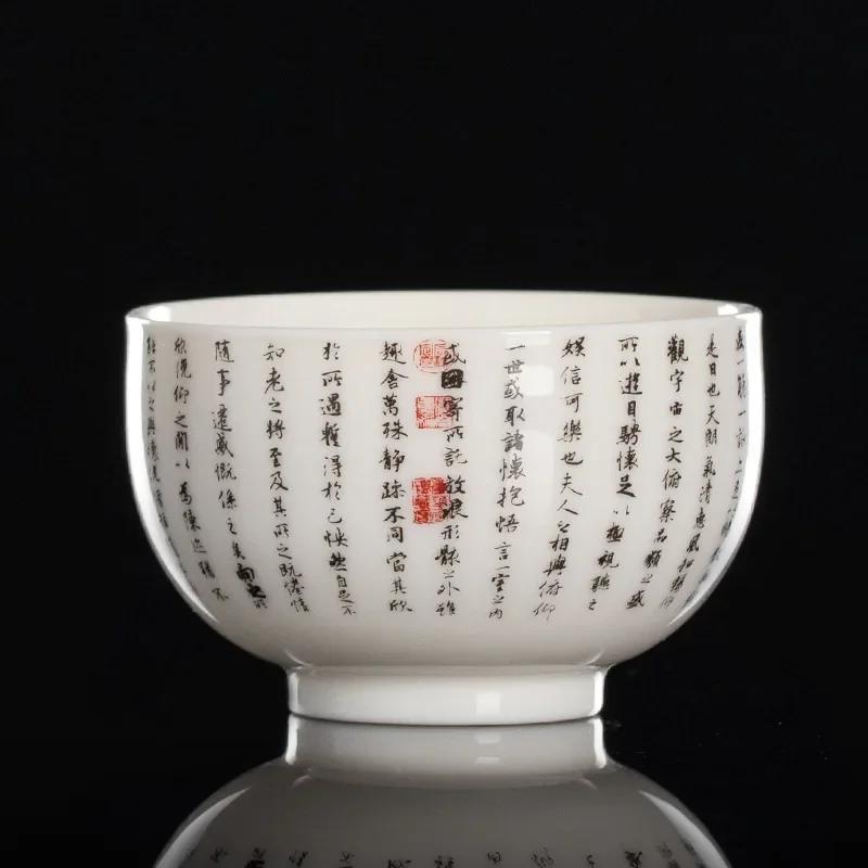 1 Stück Chinesische Exquisite Keramik Teetasse Handgefertigt Schrift Meistertassen Boutique Teeschale Meditationsbecher Retro Teeset Zubehör