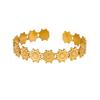 Bracciali Aperti Chunky con Fiori per Donna Acciaio Inossidabile Impermeabile Fiori Bracciale Largo Gioielli per Mano da Festa Matrimonio Regalo Elegante