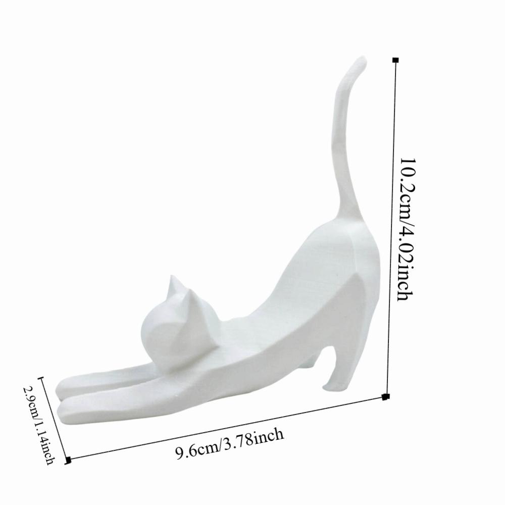 Exquisite Resin Cat Sculpture 3D Printed Cat Sculpture Ornament Ring Storage Rack  Bedroom Decor