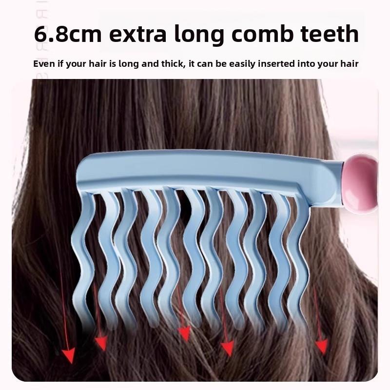 Double-row Wavy Teeth Curling Comb, Handle Comb, Fluffy Comb, Portable Curling Styling Comb, Home Hair Care Comb