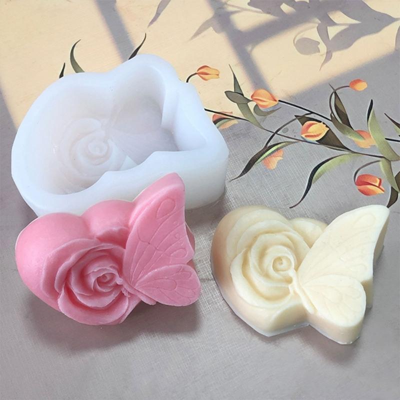 Butterfly Silicones Mould Flower Butterfly Candle Molds Baking Molds Casting Mould Craft Supplies for Cake Decorations