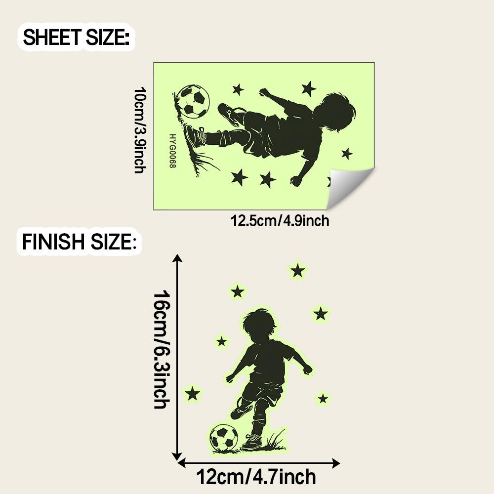 

Creative Football-playing Boy Silhouette, Living Room and Bedroom Wall Switch Beautification, Luminous Stickers