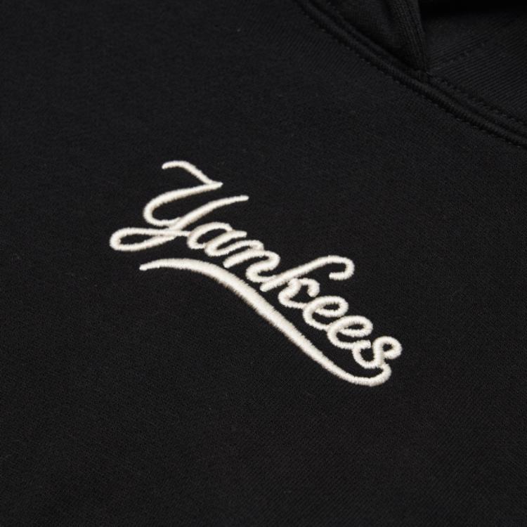 MLB New York Yankees Solid Color Short Hoodie Women hoodies Black 3FHDB0321-50BKS