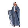 Women's Trendy Lace Patchwork Beaded Tie-Up Long Sleeve Cardigan Robe