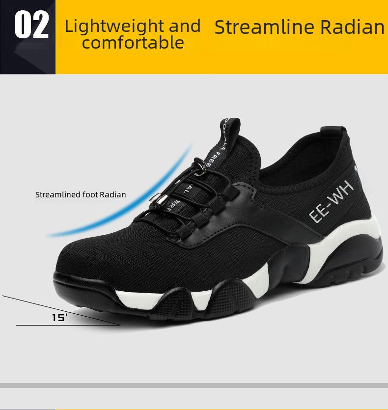 Men's Lightweight Safety Work Shoes: Anti-Smash, Anti-Puncture, Breathable, Non-Slip, Wear-Resistant.