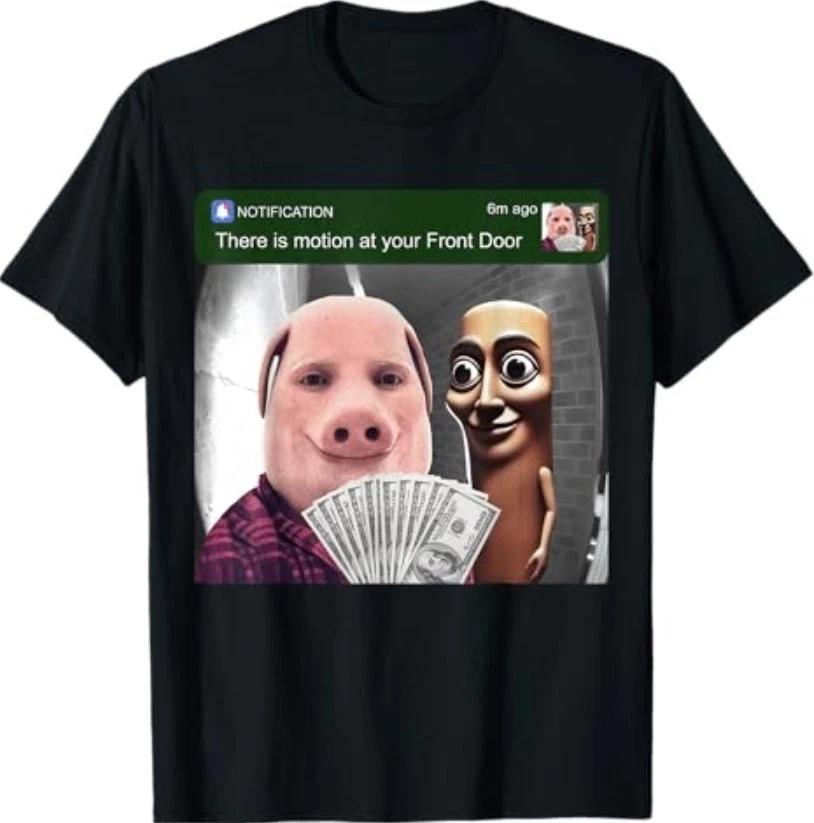 John Pork and Tung Tung Tung Sahur Front Door Motion Funny T-Shirt S