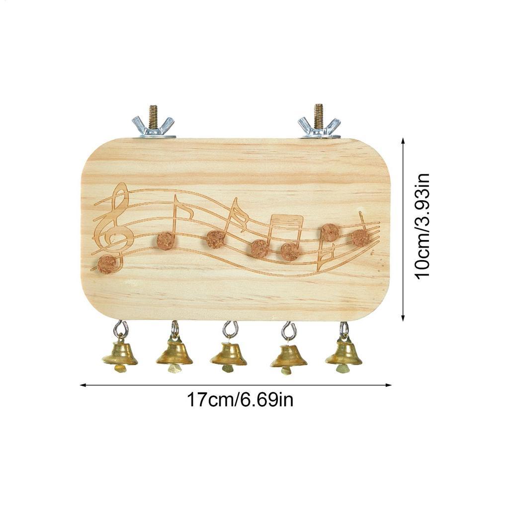 Bird Perches for Cage Wood Parrot Perch Swing Stand Chew Toys Pet Supplies with Bells for Cockatiel Lovebird Small Animals