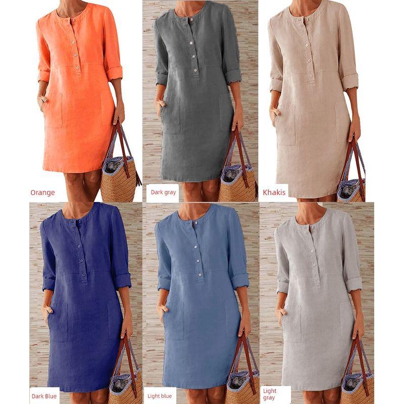 

Women S Amazon Sweat-Absorbent Breathable Long Sleeves Dress Dark gray L