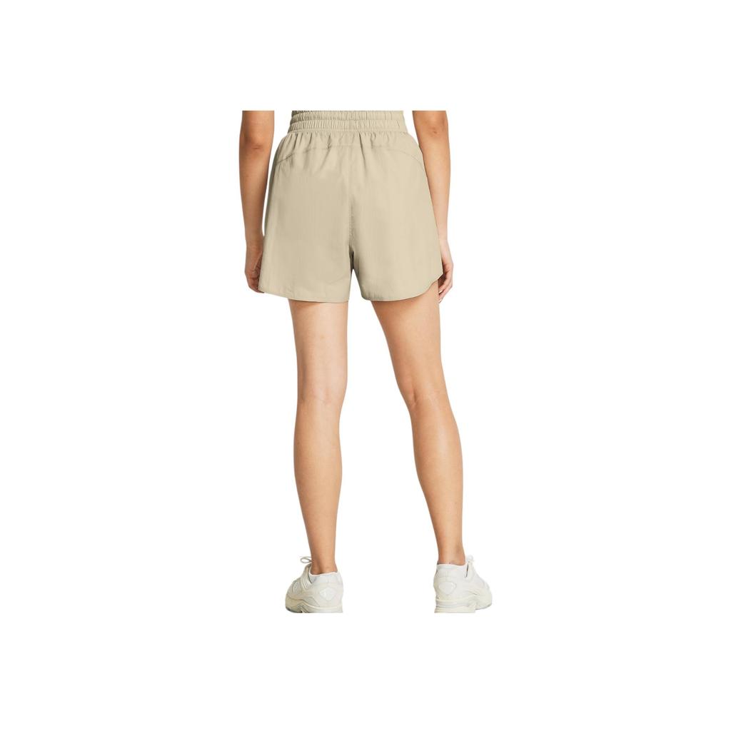Under Armour UA Vanish 5" Crinkle Solid Color Lace-Up Mid-Rise Casual Shorts Women Shorts Khaki 1385952-203