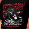 Bubonic Plague Rat Shirt | Gothic Grunge Black Death Red Moon Tee | Medieval Horror Rat Streetwear Top.
