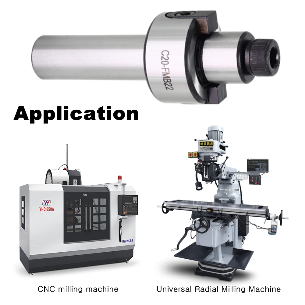 End Mill Holder,C20-FMB22 Straight Shank End Mill Arbor Adaptor,End Milling Tool Holder for Processing Steel and Cast Iron
