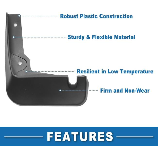 Mud Flap Splash Guard with Mount Accessories Front & Rear Side Mud Guard for Hyundai Elantra 2017-2019 (Set of 4)