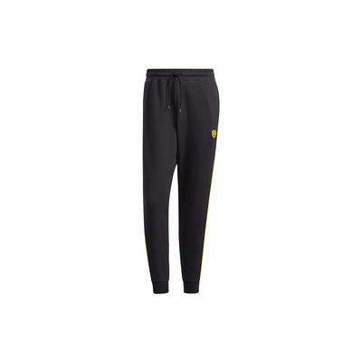 Pantalón de chándal Neo X Smiley Collab con puño y 3 rayas en contraste para hombre, parte inferior, negro HB7411