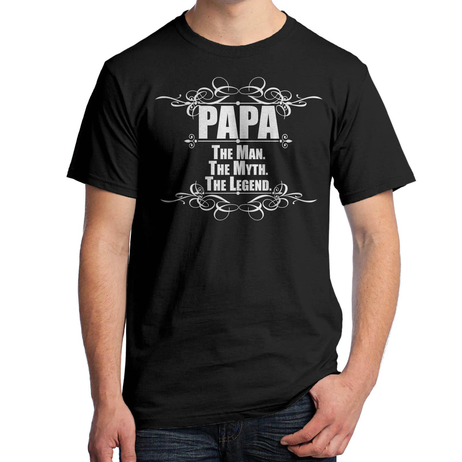 

Cool Papa The Man The Myth The Legend Dad Father s day Gift T-Shirt 100% Cotton O-Neck Summer Short Sleeve Casual Mens T-shir... S разноцветный