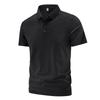 Men's Summer Seamless Ice Silk Quick-Dry Polo Shirt - Solid Color, Breathable, Casual Business Style.