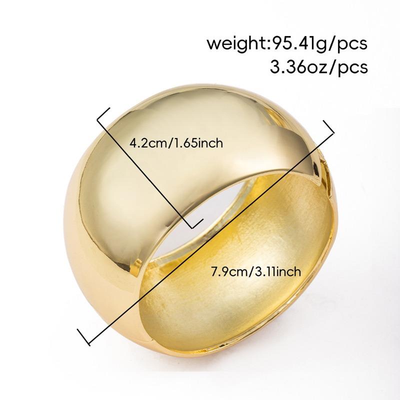 Glossy open bracelet alloy jewelry women's simple wide-sided round bracelet exaggerated style jewelry